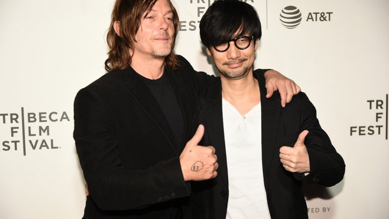 Създателят на играта Хидео Коджима заедно с главния актьор Норман Рийдъс