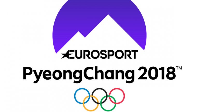 Новото лого на "Евроспорт" във връзка със Зимните олимпийски игри в Пьончан през 2018 година.