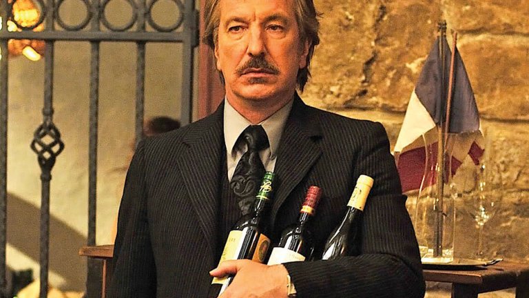 Във филма "Bottle Shock" от 2008 Рикман играе винен критик. Комедийната драма от 2008г. е базирана на винен конкурс от 1976г., наречен „Страшния съд“, когато калифорнийското вино побеждава френското в сляп тест за вкус.