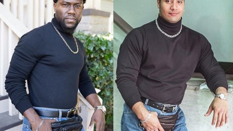 Кевин Харт 
Актьорът Кевин Харт вече почти напълно се възстанови от катастрофата, която преживя, и се включи в празнуването на Хелоуин. Той прояви чувството си за хумор като се маскира на ранния Дуейн Джонсън - Скалата.