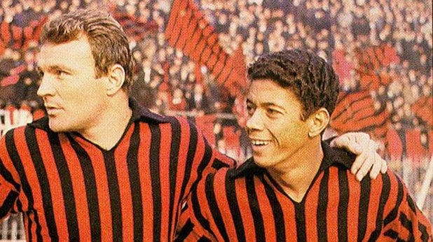 12. Жозе Алтафини (вляво)
7 сезона, 161 гола, две шампионски титли е КЕШ през 1963-та. Алтафини бележи и двата гола на финала срещу Бенфика, след като Еузебио извежда португалците напред в резултата.