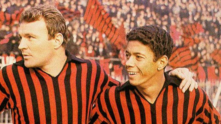 12. Жозе Алтафини (вляво)
7 сезона, 161 гола, две шампионски титли е КЕШ през 1963-та. Алтафини бележи и двата гола на финала срещу Бенфика, след като Еузебио извежда португалците напред в резултата.