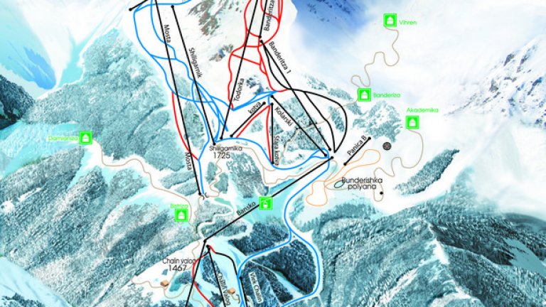 Карта на ски зоната в Банско