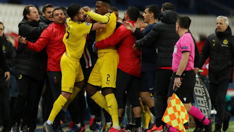 Агресията на Емре Джан срещу Неймар предизвика меле в края на срещата