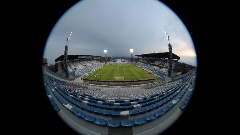 Снимка на празния стадион от последния мач в Серия "А" досега - победата на Сасуоло с 3:0 над Бреша, който се игра на 9 март
