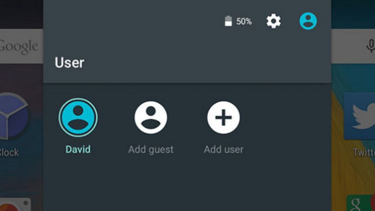 9. Освен Screen pinning-а, за който вече казвахме, с Android 5.0 идва и възможност за създаване на профили на няколко потребители, които да имат индивидуални настройки. Лесно може да бъде превключено и към Guest mode, когато някой иска да разгледа телефона ви. 