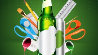 Tuborg дизайн на бутилката и на кена