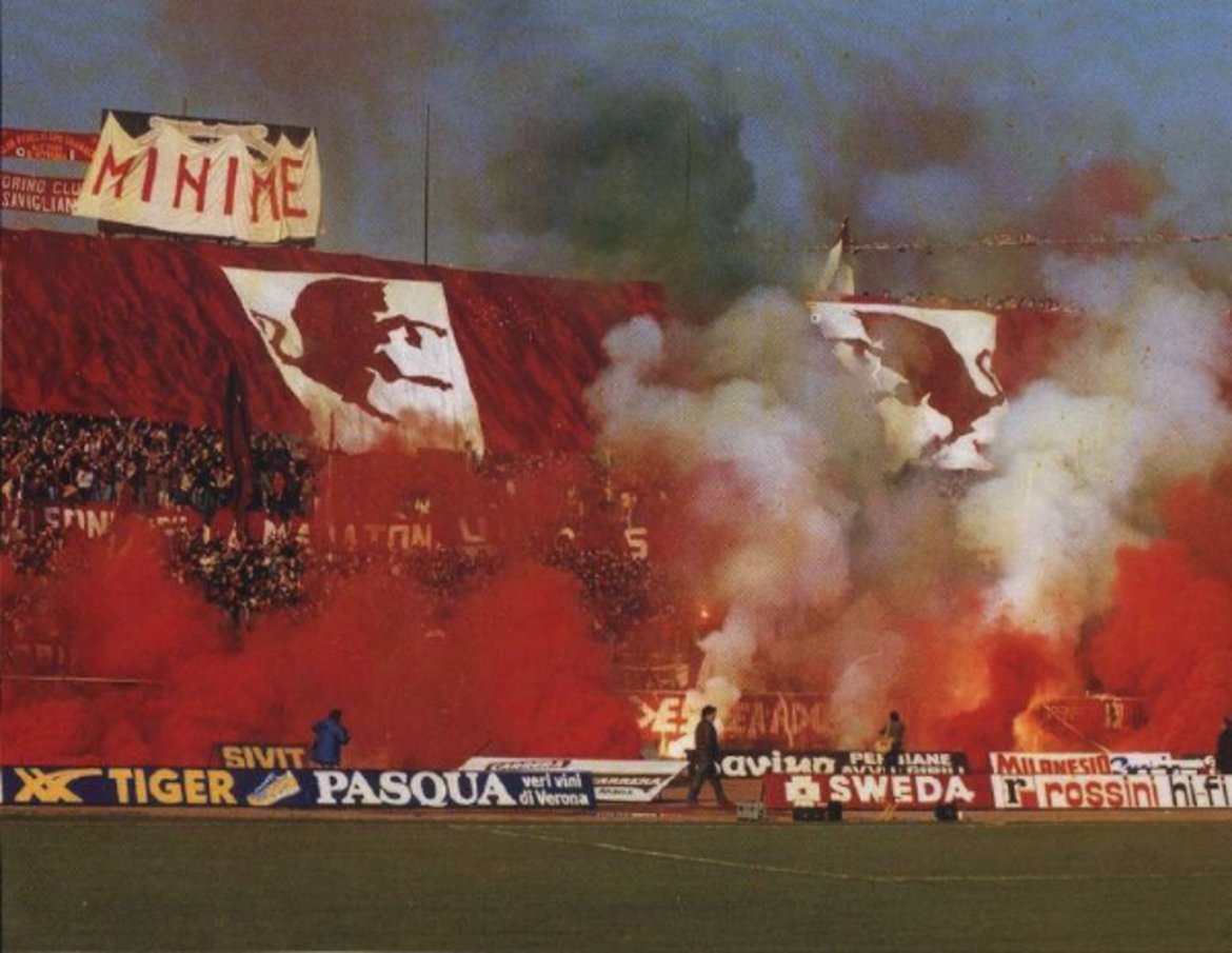 Градско дерби на Торино от 1984-та между едноименния тим и Ювентус.