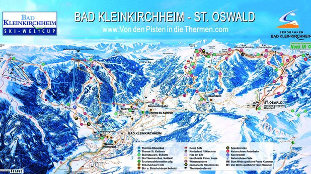 Карта на ски зоната в Бад Клайнкирххайм (Австрия) 