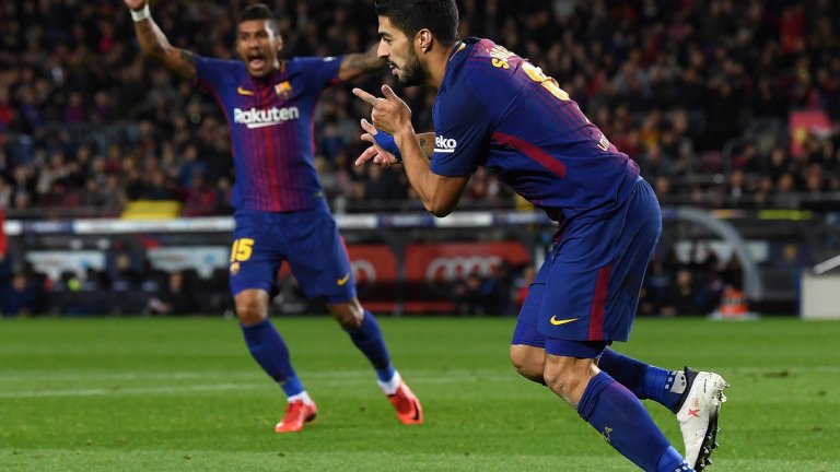 Суарес изравни за 1:1 20 минути преди края, а Меси донесе победата с удар от фаул