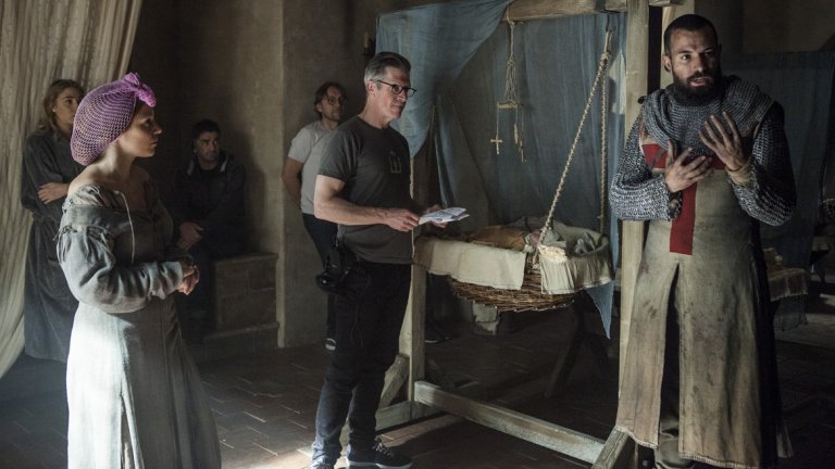 На снимачната площадка на "Залезът на тамплиерите".