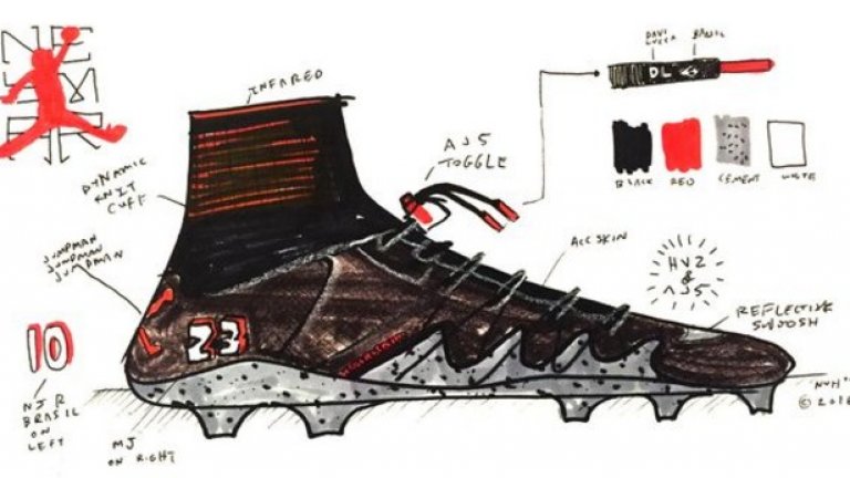 Новите обувки на Неймар - в чест на Еър Джордан