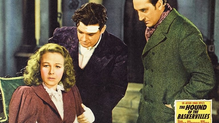 Базил Ратбоун в The Hound of Baskervilles (1939) – Тази адаптация на "Баскервилското куче" е само един от филмите от хорър поредица с Холмс и Уотсън, като през 40-те излизат още няколко филма с Ратбоун в главната роля.