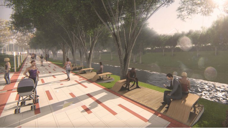 Светлобежови и червени гранитни плочи