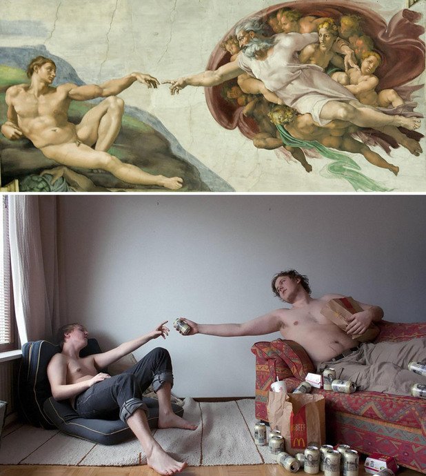 “Създаването на Адам” от Микеланджело, снимка: gebbs