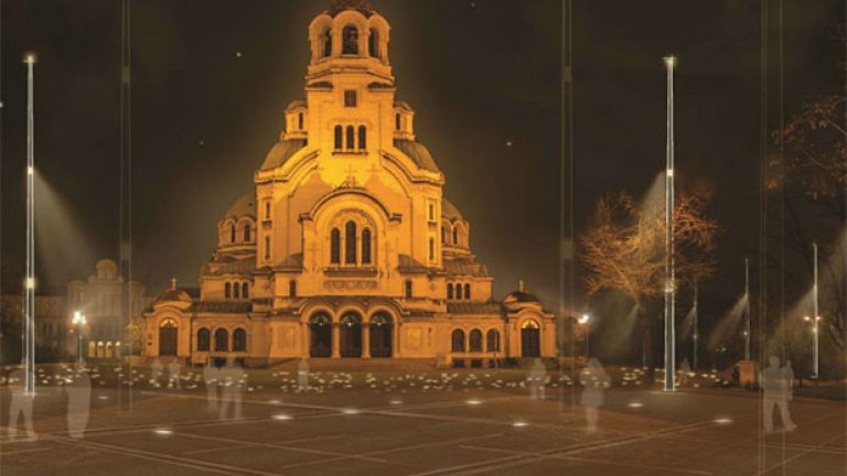 Новото осветление на площад "Александър Невски" в проекта на "А.Д.А."