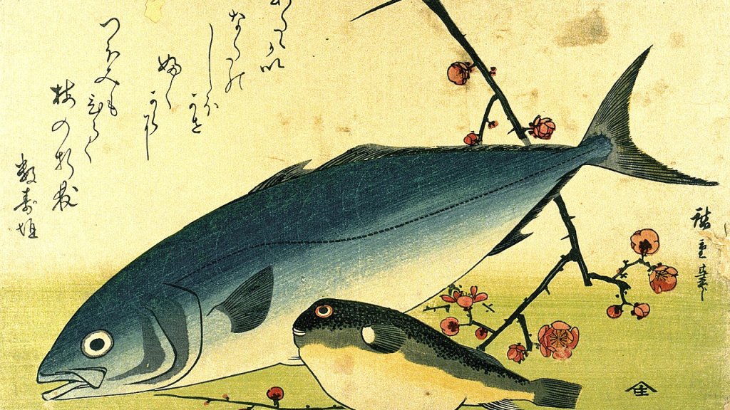 Hiroshige_A_Shoal_of_Fishes_Fugu_Yellowtail
