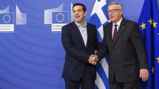 Alexis Tsipras and Jean-Claude Juncker