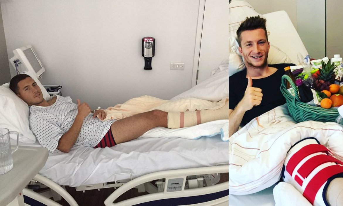 Еден Азар и Марко Ройс се възстановяват от тежки травми в болницата