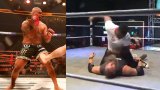 Синът на Куинтън "Рампейдж" Джаксън (вляво) докара до безсъзнание кечистът SykoStu по време на кеч шоу.