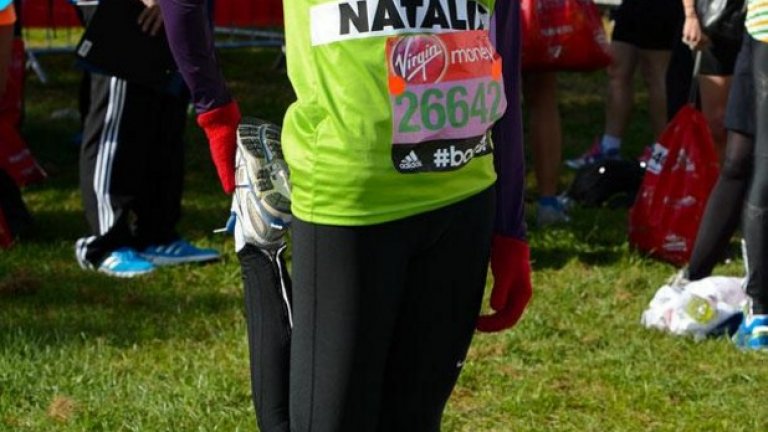 Натали Дормър (Марджъри Тайрел) се приготвя за маратона в Лондон на 13 април 2014-а