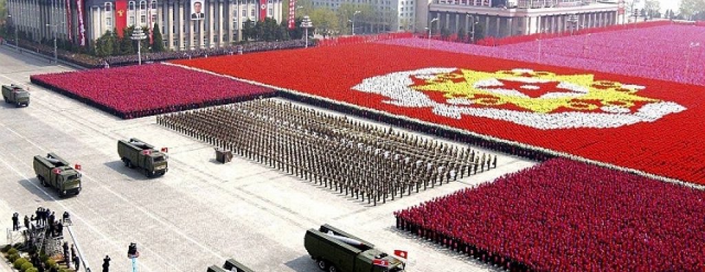 A North Korean missile unit takes part in a military parade in Pyongyang