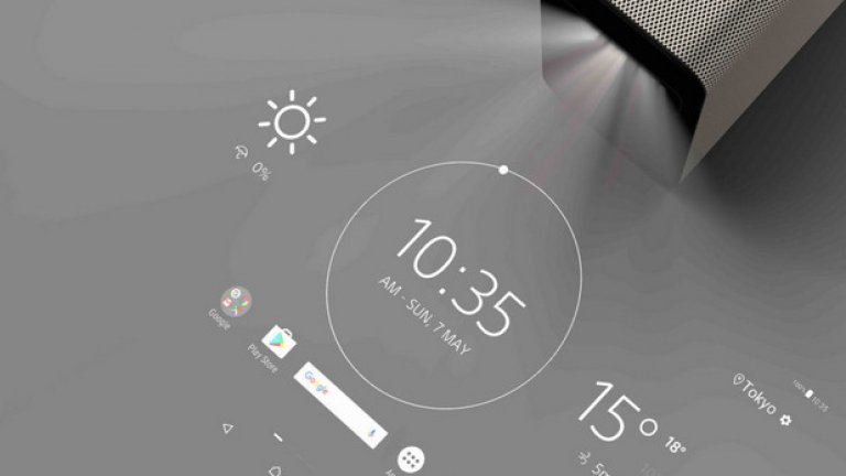 Sony Xperia Touch 
Проектор, който превръща всичко в "тъчскрийн" - това е новата идея на Sony. Устройството прожектира 23-инчова картина с висока резолюция върху стени, подове или маси, като позволява лесна навигация с приплъзване или натискане по повърхността, върху която се излъчва картината. Xperia Touch работи под Android и ще се продава на цена от 1499 евро.