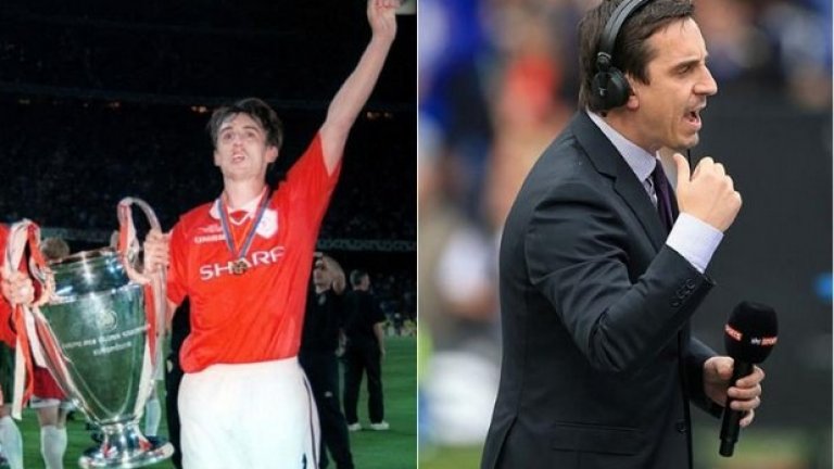 Гари Невил. Игра в Юнайтед до 2011 г., преди да се утвърди като най-авторитетния футболен експерт на Острова. Безпощадните му анализи по Скай Спортс, особено в емблематичното предаване Monday Night, изиграха ключова роля за назначаването му начело на Валенсия през декември. Престоят му обаче се превърна в провал и Невил бе освободен през март. Освен това Гари е съсобственик на Салфорд Сити.