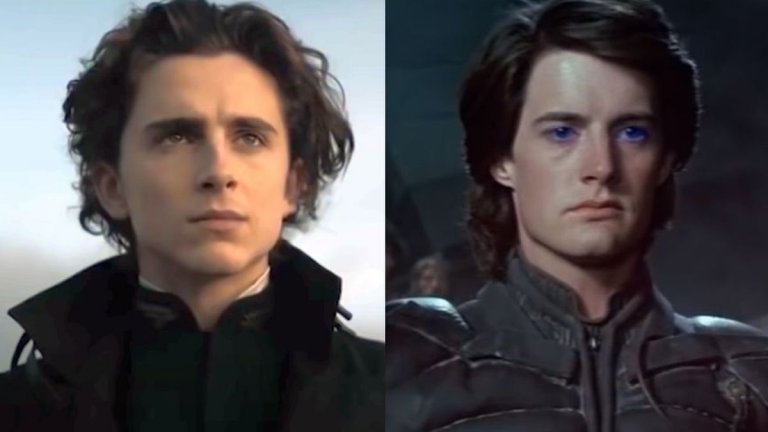 Пол Атреидски
15-годишният наследник на династията на Атреидите и предполагаем месия според мнозина е главният герой в книгата "Дюн". Интересно е, че в двете големи филмови адаптации Пол е изигран от с 10 години по-възрастен актьор.
В "Дюн" от 2021 г. в ролята е Тимъти Шаламе. 25-годишният актьор вече записа редица роли за големи режисьори - снима се в "Призови ме с твоето име" на Лука Гуаданино, "Един дъждовен ден в Ню Йорк" на Уди Алън и предстоящия "Френският диспечер" на Уес Андерсън.
Ролята във филма на Линч се изпълнява от Кайл Маклоклан, по онова време също на 25. Той е познат най-вече като агент Дейл Купър от сериала "Туин Пийкс". Играл е и в "Синьо кадифе" (1986 г.), пак режисиран от Линч, и в "Стриптизьорки" (1995 г.).