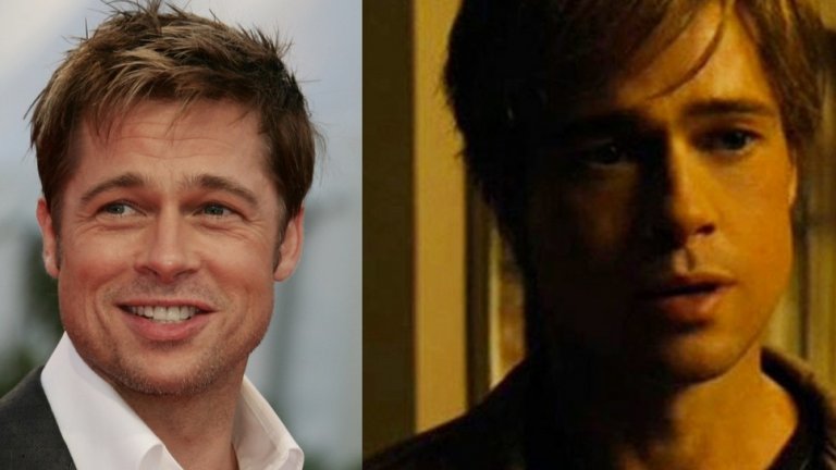 Брад Пит в The Curious Case of Benjamin Button (2008 г.) 
Още един ранен и не чак толкова убедителен пример. Главният герой, изигран от Брад Пит, расте наобратно - т.е. с времето се подмладява. Така, освен че Пит е показан първо като възрастен мъж, в един момент се налага да бъде показана и негова по-млада версия.