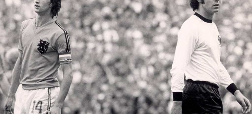 Йохан Кройф и Франц Бекенбауер - двама велики на европейския футбол, играли в една и съща епоха, съперници на Краля Пеле...Техните Аякс и Байерн - както и Холандия и Германия - са законодатели на модата от 70-те години.
Без съмнение са в десетката на номинираните от нас.