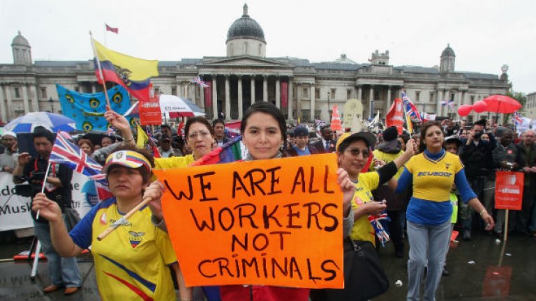 Протест на имигранти във Великобритания