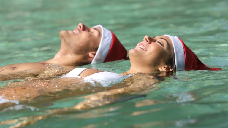 двойка, коледа, басейн