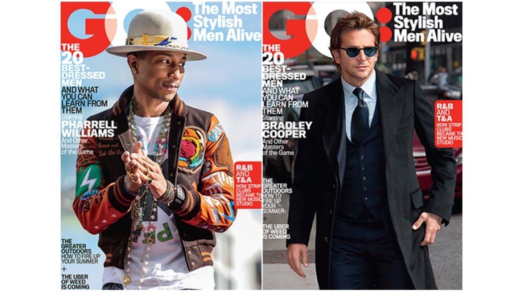 Фарел и Брадли Купър на кориците на GQ