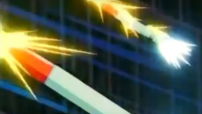 Пикачу се притичва на помощ и със своите електрически способности поразява две от ракетите, които се взривяват. Именно последвалата експлозия е проблемът...