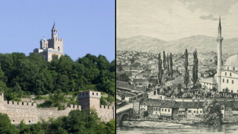 Царевец сега и общ изглед към Велико Търново от 1877 г.
 Комунистическият строй, по-специално създаденият комитет за преустройство на Велико Търново, председателстван от Тодор Живков, стои не само зад реконструкцията на хълма Царевец. 
 Мащабното строителство води до реставриране на стари къщи, изграждане на Паметника на Асеневци, на студентското градче и нови квартали, а сред темите, които сериозно се обсъждат, е превръщането на река Янтра в плавателна с крайбрежна алея, за да има допълнителна туристическа атракция