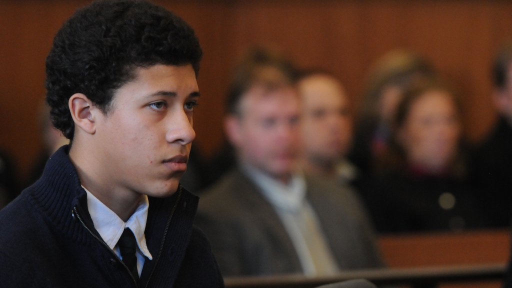 (Salem, MA 01/30/14)  Philip Chism is seated at  his arraignment  inside Salem Superior Court  on Thursday, January 30, 2014.  Staff photo by Patrick Whittemore.