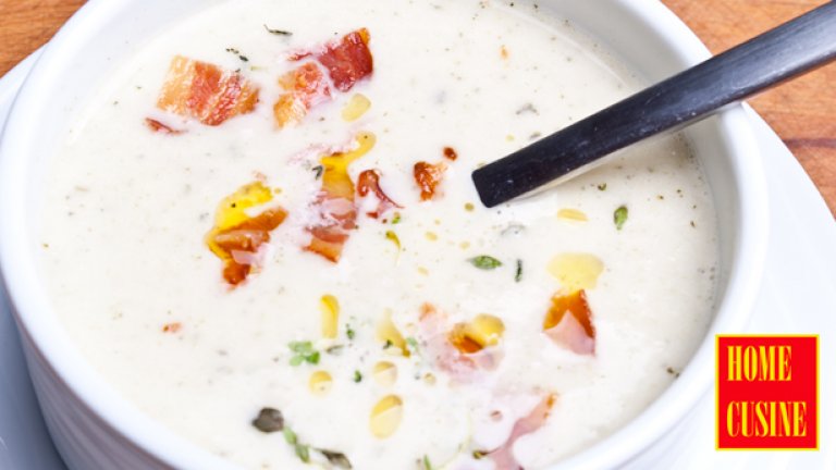 Супа от целина с хрупкав бекон