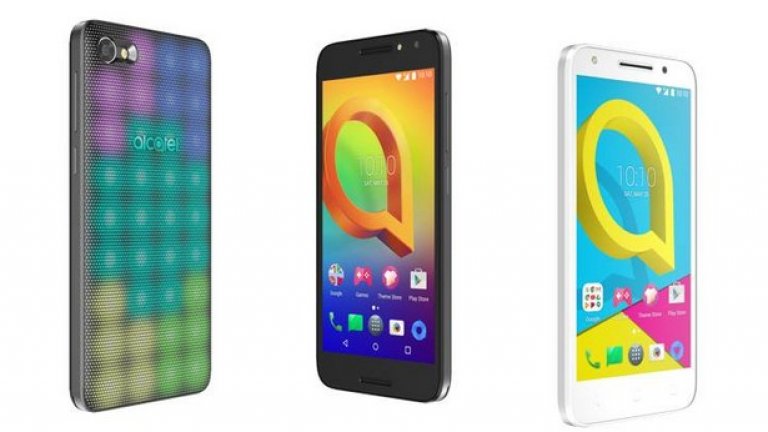 Alcatel A5 LED
Тази година Alcatel извади нещо доста различно от кутията с изненади: A5 LED е снабден със светлини на капака, които реагират с различни цветове на нотификациите, музиката или жестовете, с които движите телефона си.