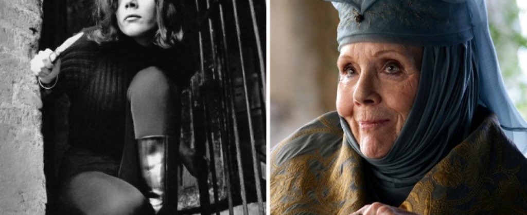 Диана Риг – като Ема Пийл в „Отмъстителите” от 1961 г. и като Олена Райтел в Game of Thrones.