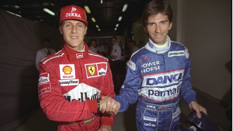 Деймън Хил и Михаел Шумахер през 1997