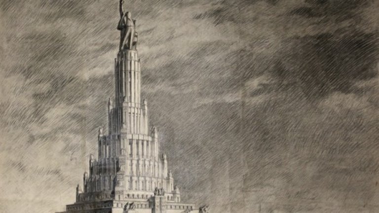 Дворецът на Съветите, Борис Йофан


Колосалният проект на Борис Йофан за Двореца на Съветите е един от най-великите примери за архитектурни изцепки, които никога не са реализирани. През 1931 г. импозантната идея печели международен конкурс за нова административна и конгресна зала в Москва.

Оригиналният вид на Двореца е издържан в неокласически стил, като на върха му се предвижда да се инсталира статуя на Владимир Ленин. 

С проектна височина от 416 метра, Дворецът на Съветите щеше да надскочи Емпайър Стейт Билдинг - най-високата сграда в света по това време. Главната й конгресна зала е широка 160 метра и е висока 100 метра, а капацитетът й е за 21 000 седящи места. 

Проектът е сериозно променен с течение на времето, като самият Йосиф Сталин се намесва в прекрояването на чертежите. 

Основите на сградата са поставени през 1939 г., но строителството е спряно заради нападението на Нацистка Германия срещу СССР през 1941 г. След края на войната проектът така и не е довършен. На неговото място е построен друг "рекордьор" - басейнът "Москва" - най-големият открит плувен басейн в света.
