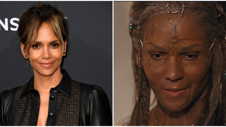 Хали Бери в “Облакът атлас” 
В научната фантастика на Лана Уашовски Хали Бери доказа на кино феновете, че може да излезе от секси образа на жената-котка и момичето на Бонд. Всъщност, доказа го няколко пъти и то в рамките на един филм, изиграйки разнообразие от персонажи, които, казано тактично, не са особено привлекателни. Най-неузнаваемата ѝ трансформация обаче е, когато влезе в ролята на застаряващ кореец с развалени зъби.