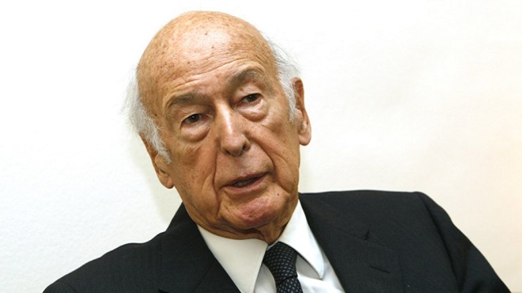 Former France's President Valery Giscard d'Estaing speaks during an interview with Reuters in Paris