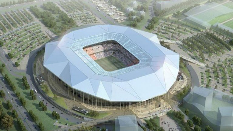 Така ще изглежда новият стадион на Лион от птичи поглед...