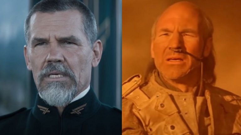 Гърни Халик
Една от най-големите разлики в дома на Атреидите е във визията на верния воин Гърни. През 2021 г. в ролята виждаме Джош Бролин, чиято впечатляваща биография включва "Няма място за старите кучета", "Американски гангстер", "Вроден порок", "Сикарио" и "Дедпул 2", а гласът му години наред ще бъде свързван с ролята му на лудия титан Танос във филмите на Marvel.
Визуално неговата версия на Гърни няма нищо общо с тази от филма на Линч. Там в ролята е една легенда от друга фантастика - Патрик Стюарт. Театралният, кино и телевизионен актьор е най-известен с ролята на капитан Жан-Люк Пикар от сериала "Стар Трек: Следващото поколение", както и като Професор X от супергеройската поредица X-Men.