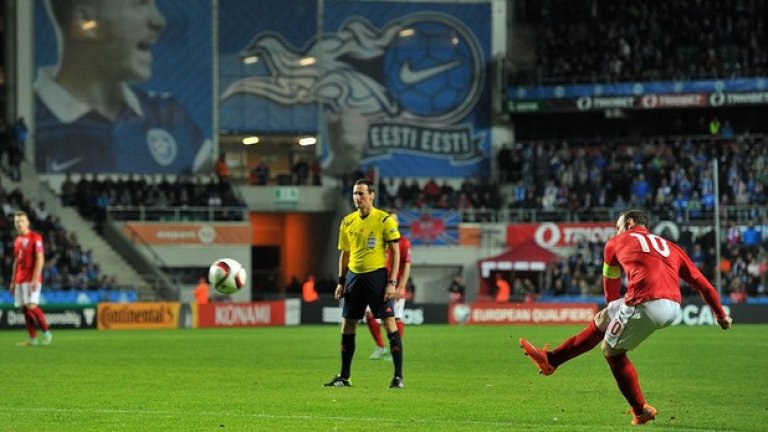 Октомври 2014 г. Естония - Англия (0:1). Последният засега, 43-и гол на Рууни за "трите лъва".