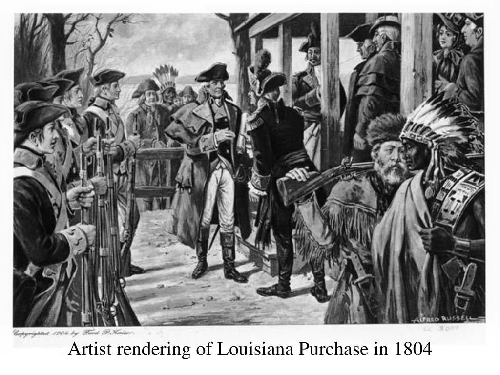 Artist rendering of Louisiana Purchase in 1804