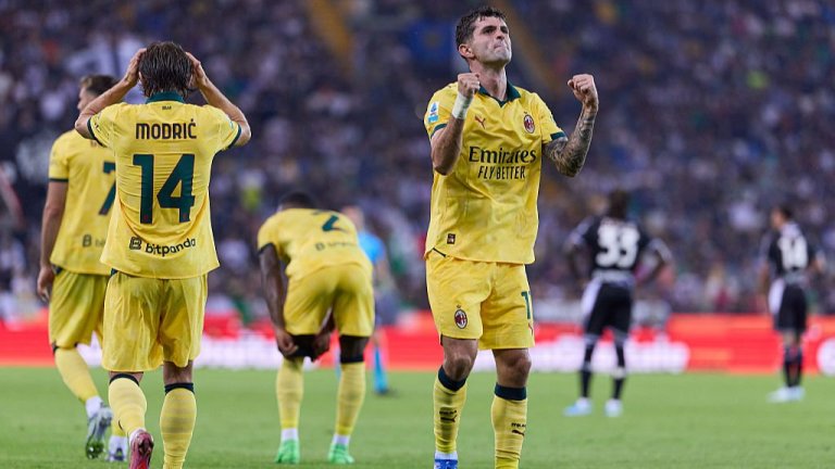 Пулишич избухна при успех на Милан в Удине (видео)