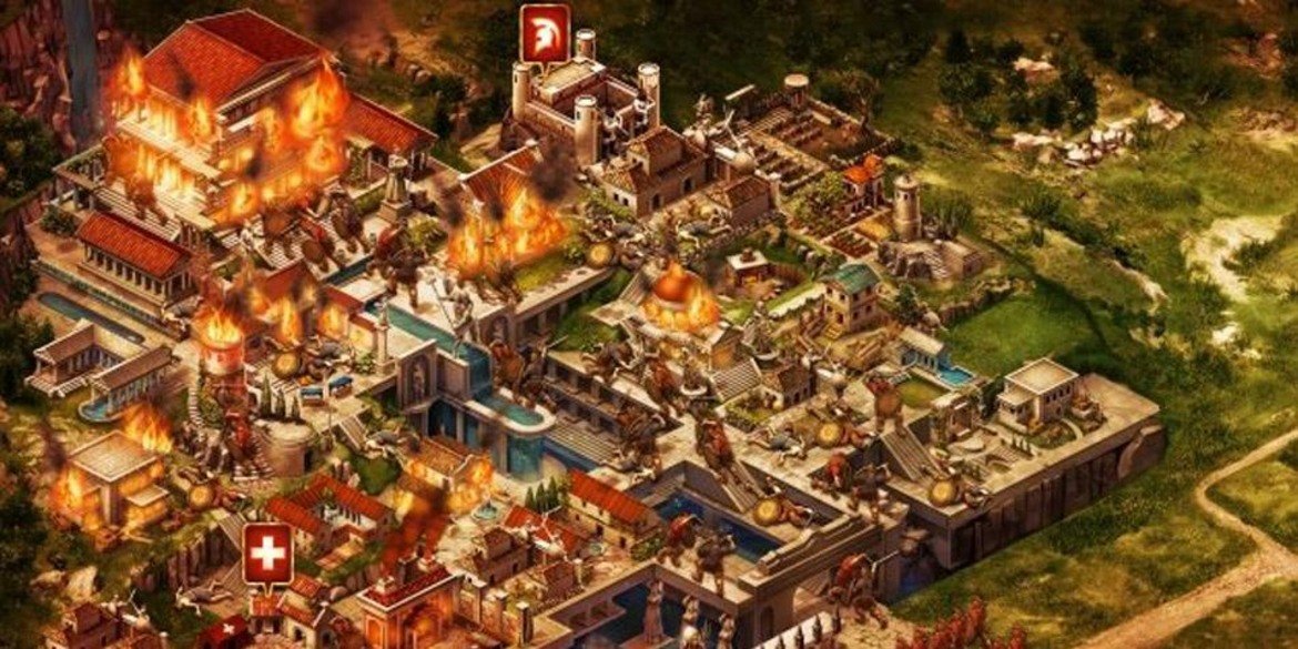 6. Game of War: Fire Age

Стратегическите игри дълго време се считаха за нишови заглавия, ограничени само до компютрите, но с появата на мобилните платформи преживяха истински ренесанс. Едно от първите заглавия, които съчетаха стратегическия геймплей със социалната интеграция бе Game of War, чиято звезда изгря през 2013 г. и продължава да бъде силна и до днес. Game of War е критикувана доста за агресивния начин, по който буквално натиква микротранзакциите пред играчите - на моменти екранът е залят от бутони и промоции, предлагащи всякакви покупки от 5 до 100 долара. Мнозина я определят като най-агресивната безплатна игра изобщо, но за добро или зло, това не пречи на някои да бъркат често и дълбоко в джобовете си, за да финансират своите виртуални мечти за доминация.
